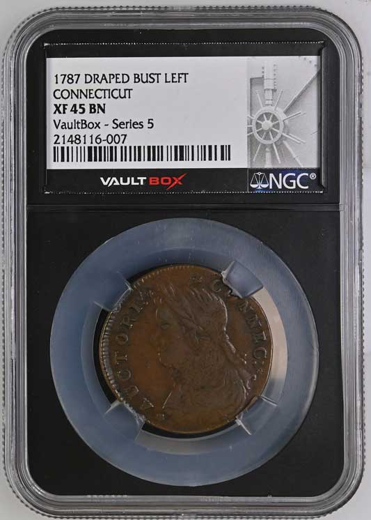 1787 Draped Bust Left Connecticut Colonial NGC XF45BN - Series 5