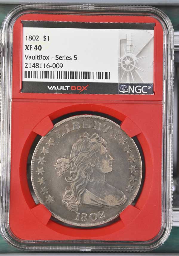 1802 $1 Draped Bust Silver Dollar NGC XF40 - Series 5