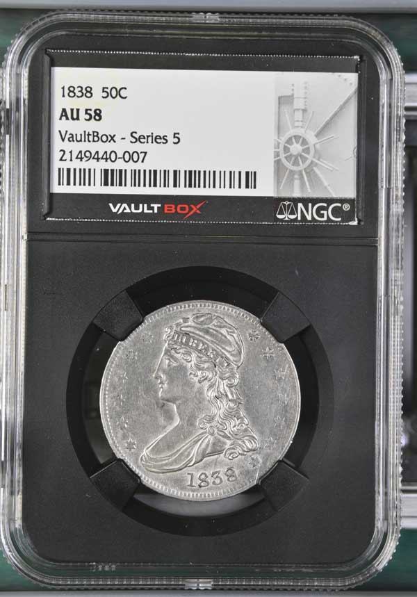 1838 Capped Bust Half Dollar NGC AU58 - Series 5