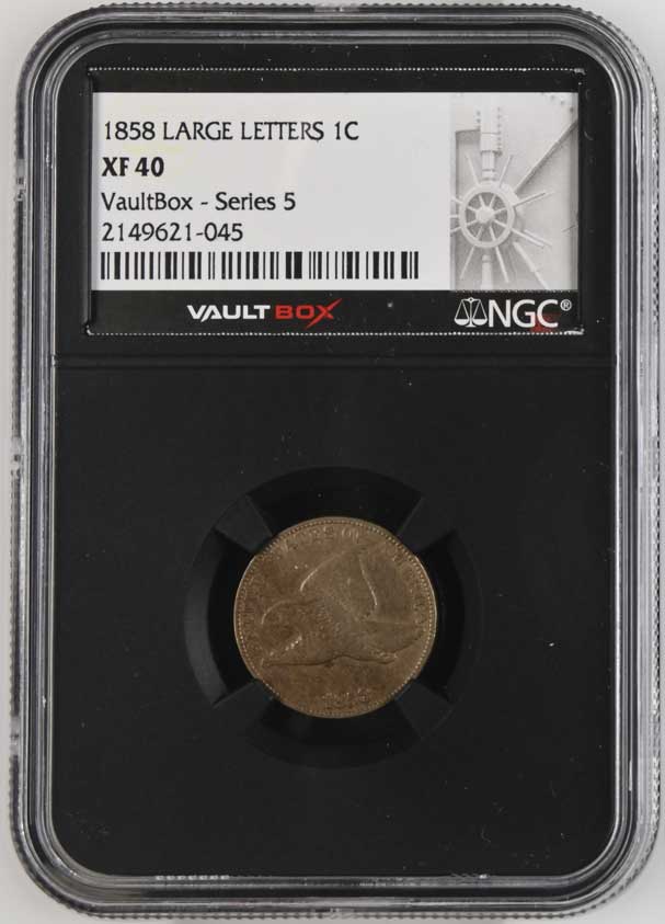 1858 Large Letters Flying Eagle Cent NGC XF40 - Series 5