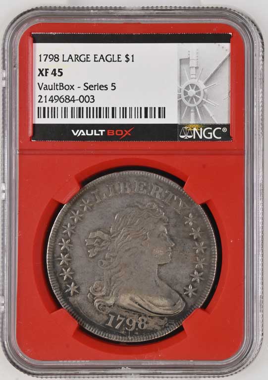 1798 Large Eagle $1 Draped Bust Silver Dollar NGC XF45 - Series 5