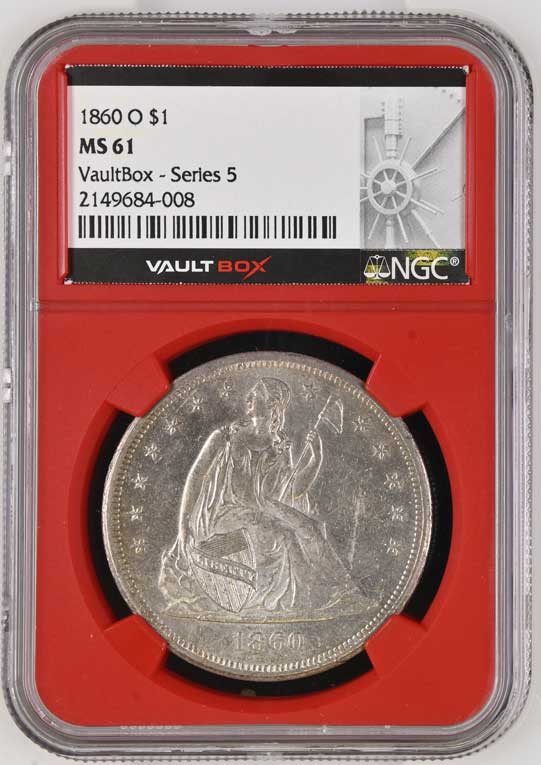 1860-O $1 Seated Liberty Silver Dollar NGC MS61 - Series 5