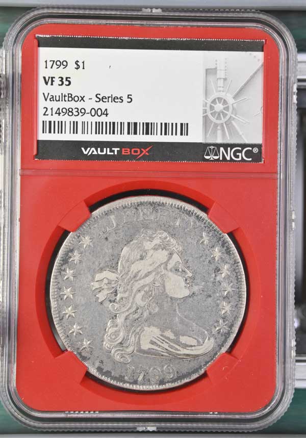 1799 $1 Flowing Hair Silver Dollar NGC VF35 - Series 5