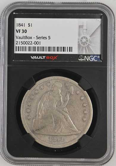1841 $1 Seated Liberty Silver Dollar NGC VF30 - Series 5 FRONT