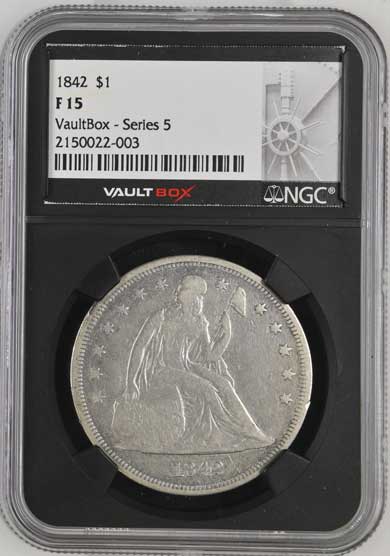 1842 $1 Seated Liberty Silver Dollar NGC F15 - Series 5
