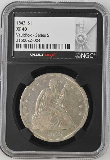 1843 $1 Seated Liberty Silver Dollar NGC XF40 - Series 5