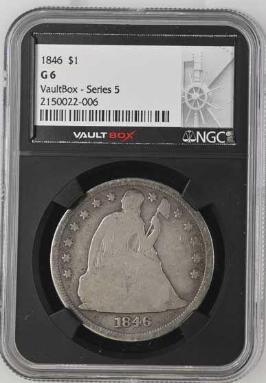 1846 $1 Seated Liberty Silver Dollar NGC G6 - Series 5