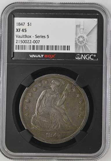 1847 $1 Seated Liberty Silver Dollar NGC XF45 - Series 5