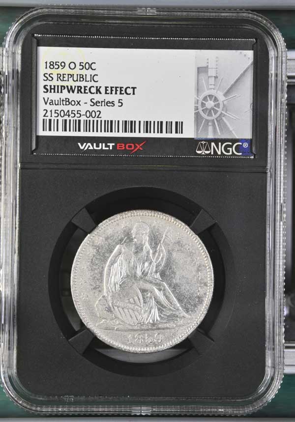 1859-O SS Republic Seated Liberty Half Dollar NGC Shipwreck Effect - Series 5