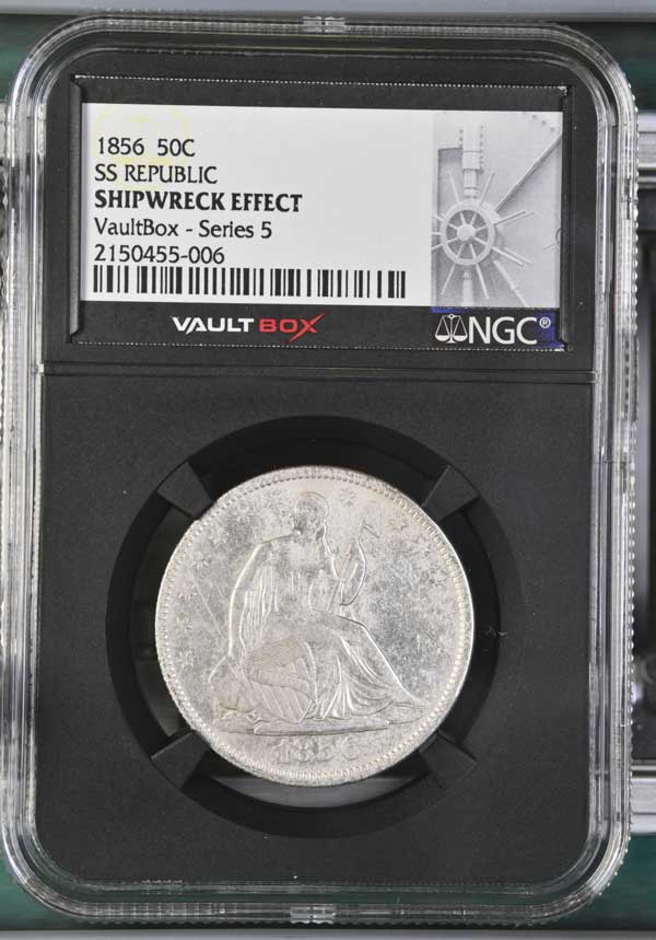 1856 SS Republic Seated Liberty Half Dollar NGC Shipwreck Effect - Series 5