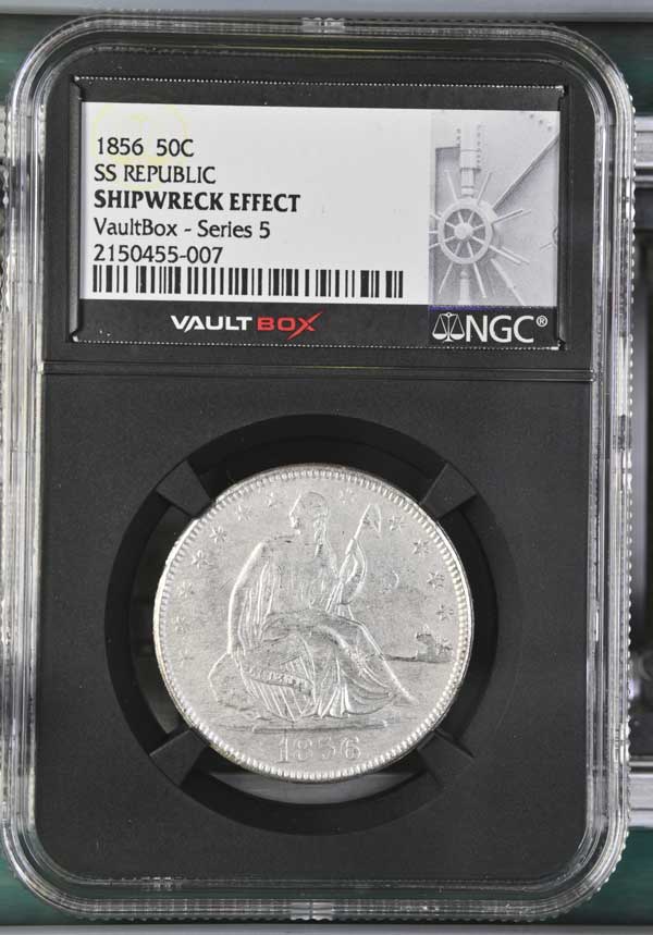 1856 SS Republic Seated Liberty Half Dollar NGC Shipwreck Effect - Series 5