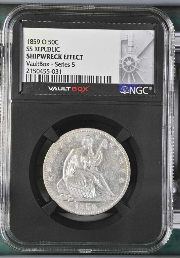 1859-O SS Republic Seated Liberty Half Dollar NGC Shipwreck Effect - Series 5