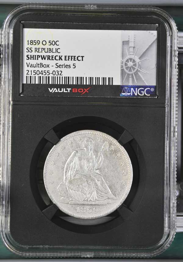 1859-O SS Republic Seated Liberty Half Dollar NGC Shipwreck Effect - Series 5