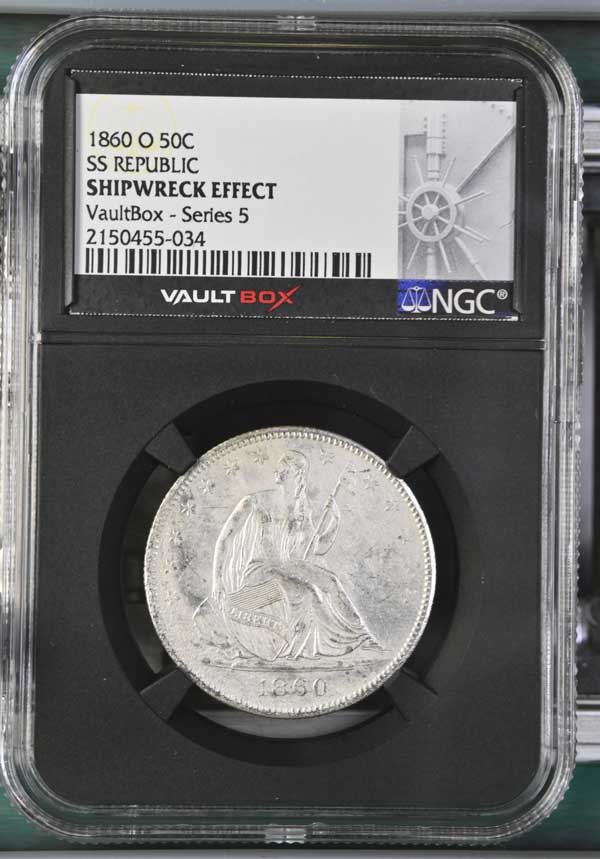 1860-O SS Republic Seated Liberty Half Dollar NGC Shipwreck Effect - Series 5