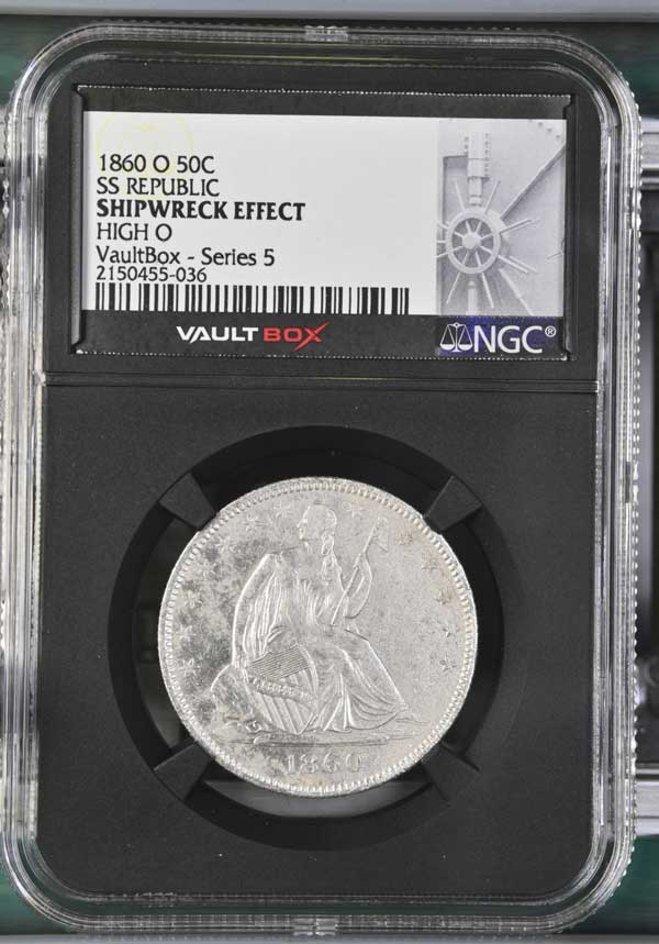 1860-O High O SS Republic Seated Liberty Half Dollar NGC Shipwreck Effect - Series 5