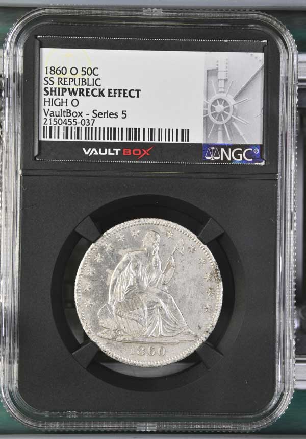 1860-O High O SS Republic Seated Liberty Half Dollar NGC Shipwreck Effect - Series 5