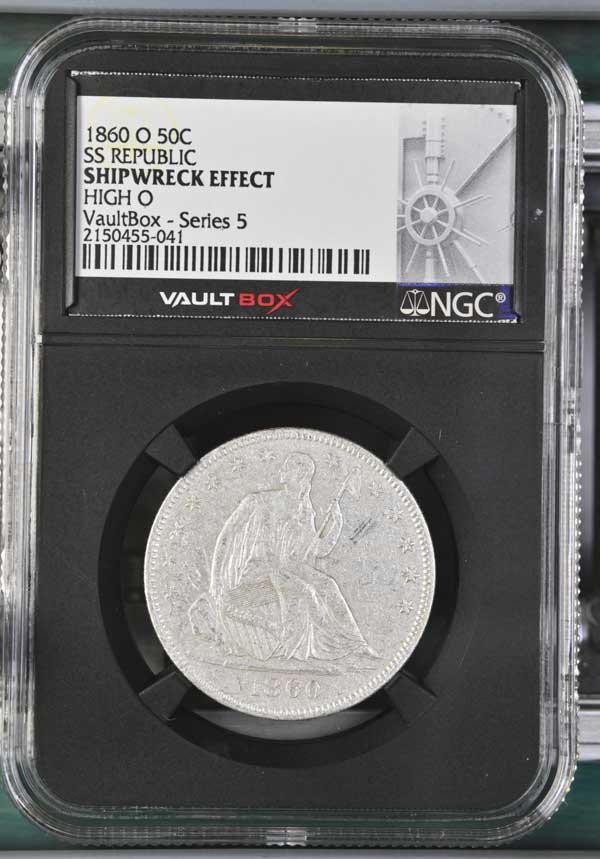 1860-O High O SS Republic Seated Liberty Half Dollar NGC Shipwreck Effect - Series 5