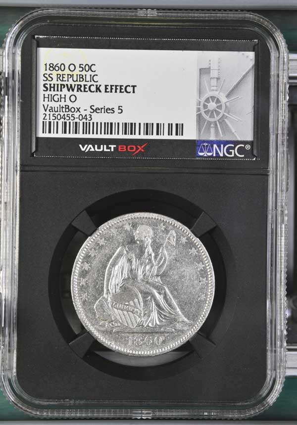 1860-O High O SS Republic Seated Liberty Half Dollar NGC Shipwreck Effect - Series 5