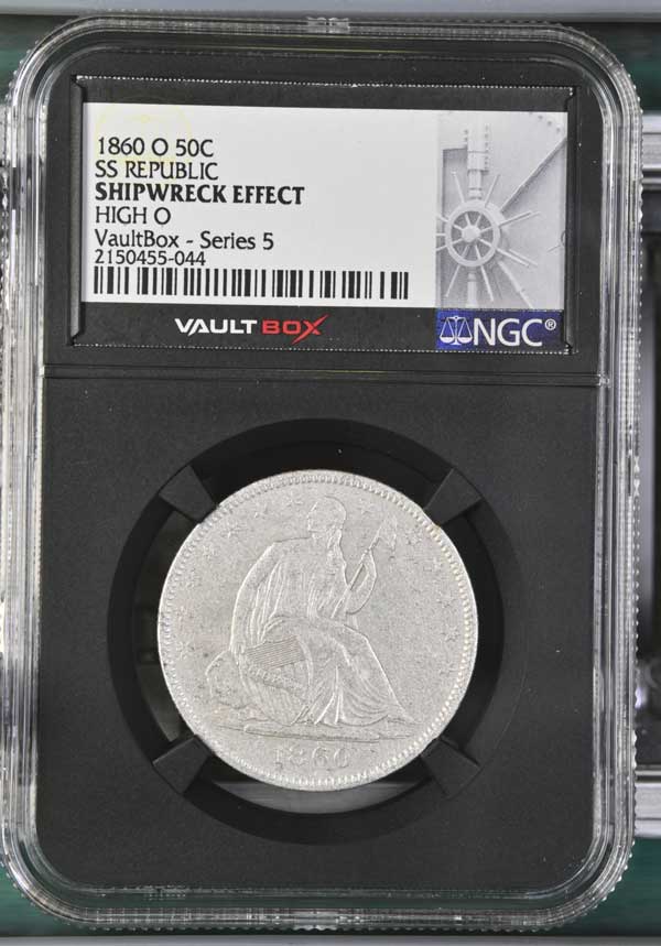 1860-O High O SS Republic Seated Liberty Half Dollar NGC Shipwreck Effect - Series 5