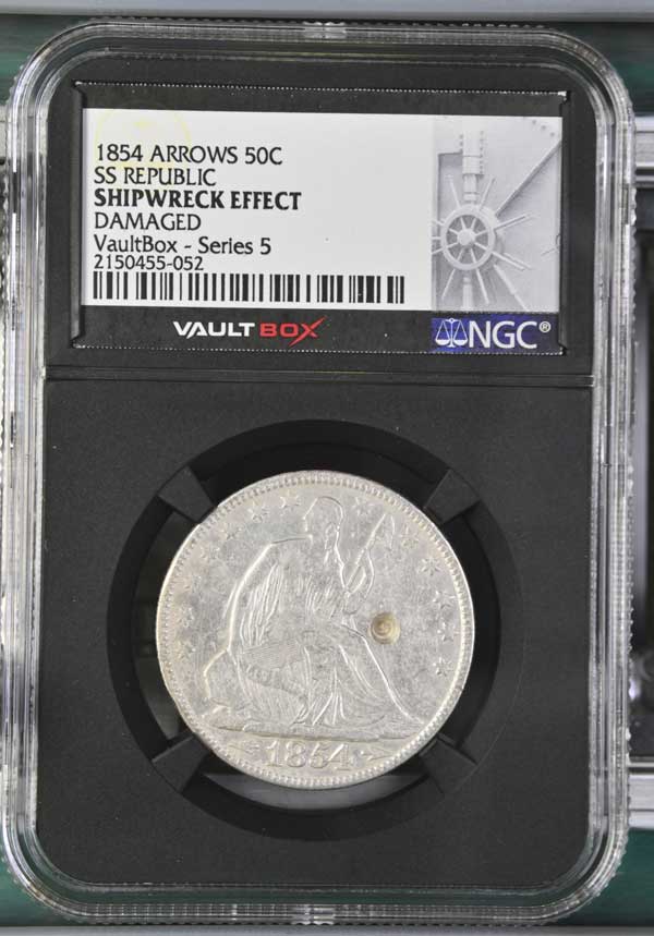 1854 Arrows SS Republic Seated Liberty Half Dollar NGC Shipwreck Effect - Series 5