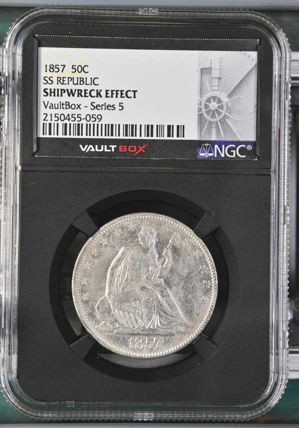 1857 SS Republic Seated Liberty Half Dollar NGC Shipwreck Effect - Series 5