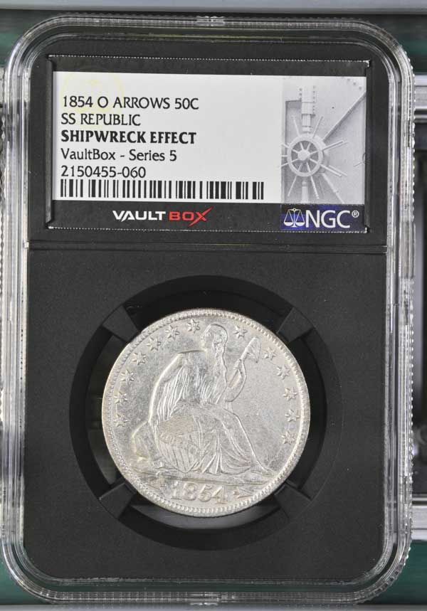 1854-O SS Republic Seated Liberty Half Dollar NGC Shipwreck Effect - Series 5