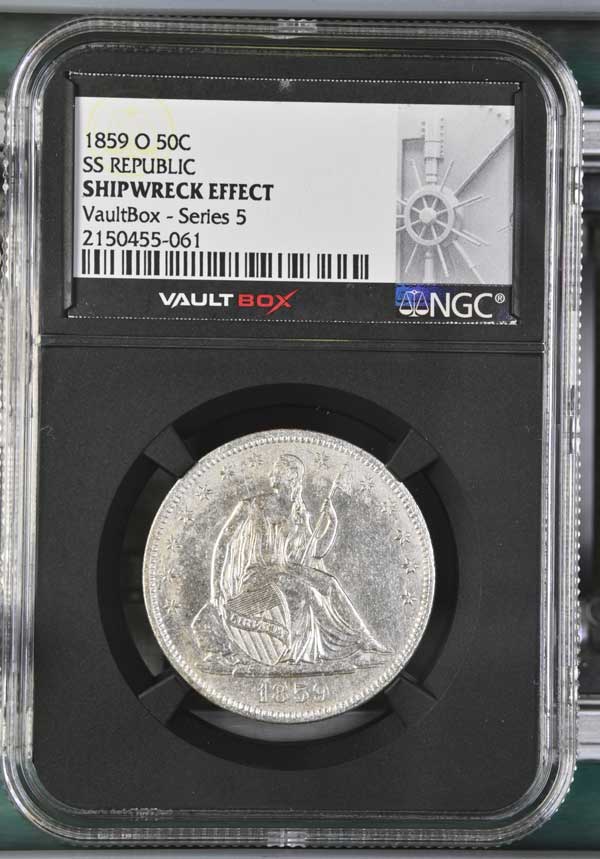 1859-O SS Republic Seated Liberty Half Dollar NGC Shipwreck Effect - Series 5