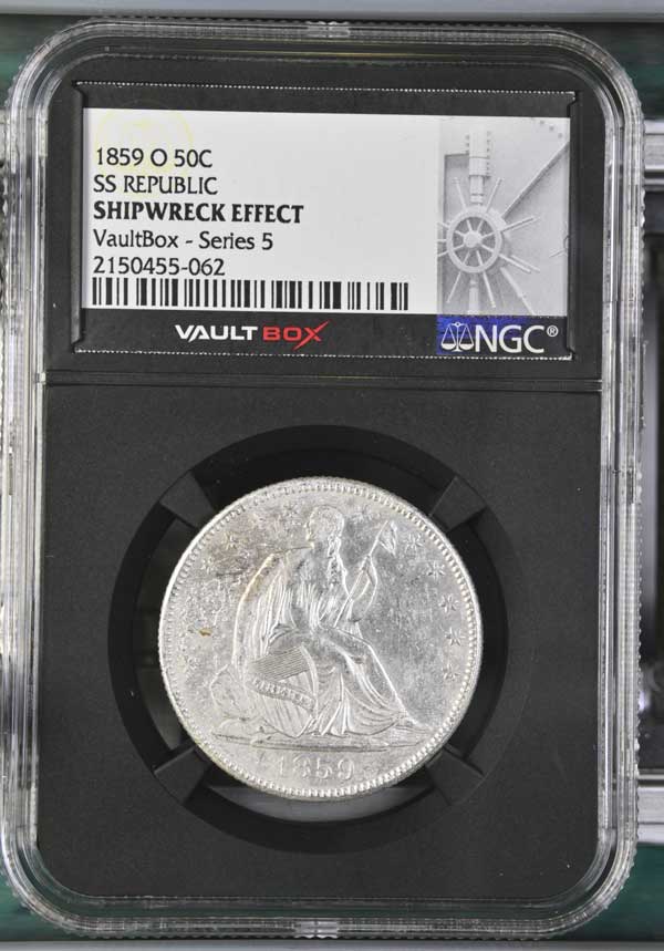 1859-O SS Republic Seated Liberty Half Dollar NGC Shipwreck Effect - Series 5