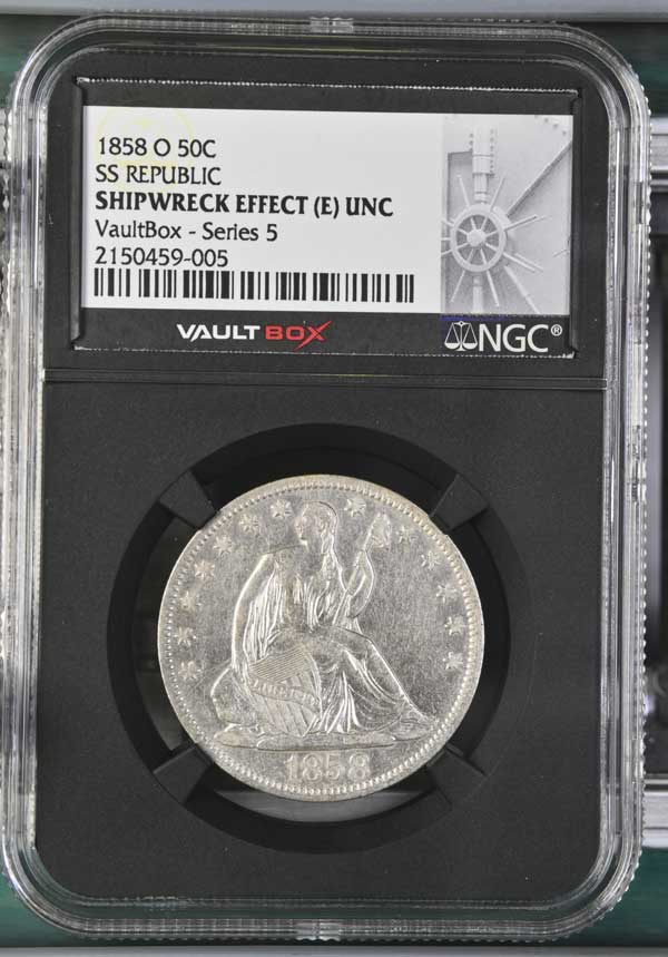 1858-O SS Republic Seated Liberty Half Dollar NGC Shipwreck Effect (E) - Series 5