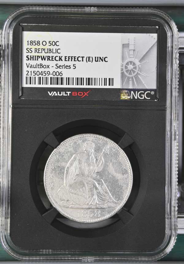 1858-O SS Republic Seated Liberty Half Dollar NGC Shipwreck Effect (E) - Series 5