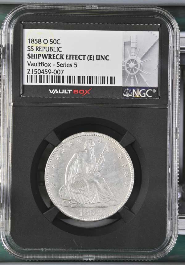 1858-O SS Republic Seated Liberty Half Dollar NGC Shipwreck Effect (E) - Series 5