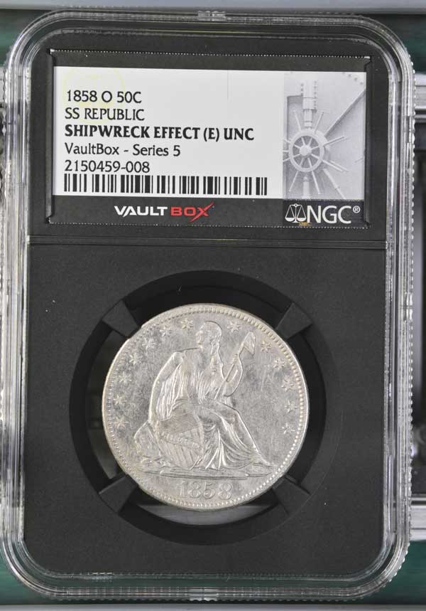 1858-O SS Republic Seated Liberty Half Dollar NGC Shipwreck Effect (E) - Series 5
