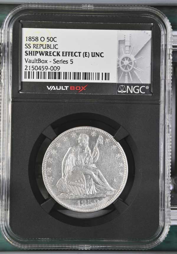 1858-O SS Republic Seated Liberty Half Dollar NGC Shipwreck Effect (E) - Series 5