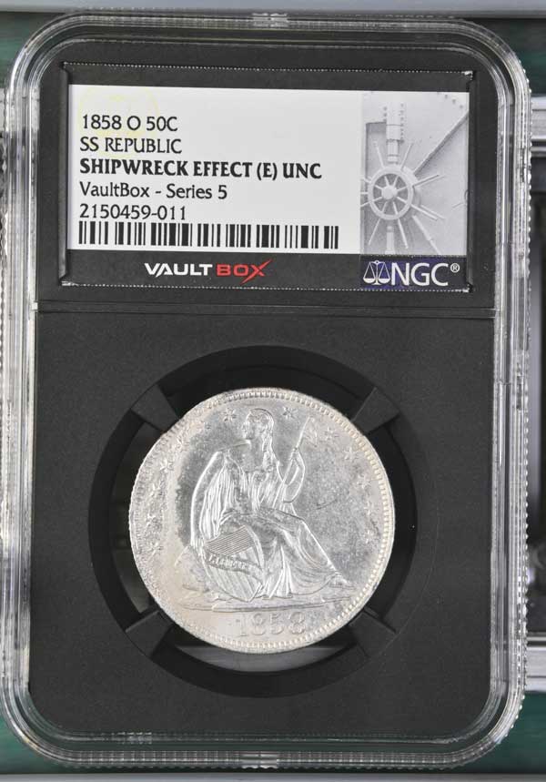 1858-O SS Republic Seated Liberty Half Dollar NGC Shipwreck Effect (E) - Series 5