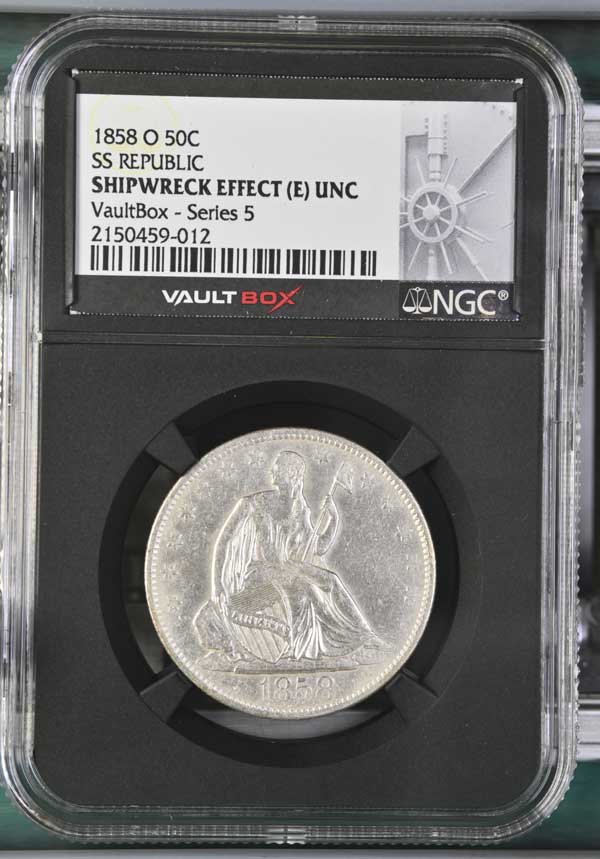 1858-O SS Republic Seated Liberty Half Dollar NGC Shipwreck Effect (E) - Series 5
