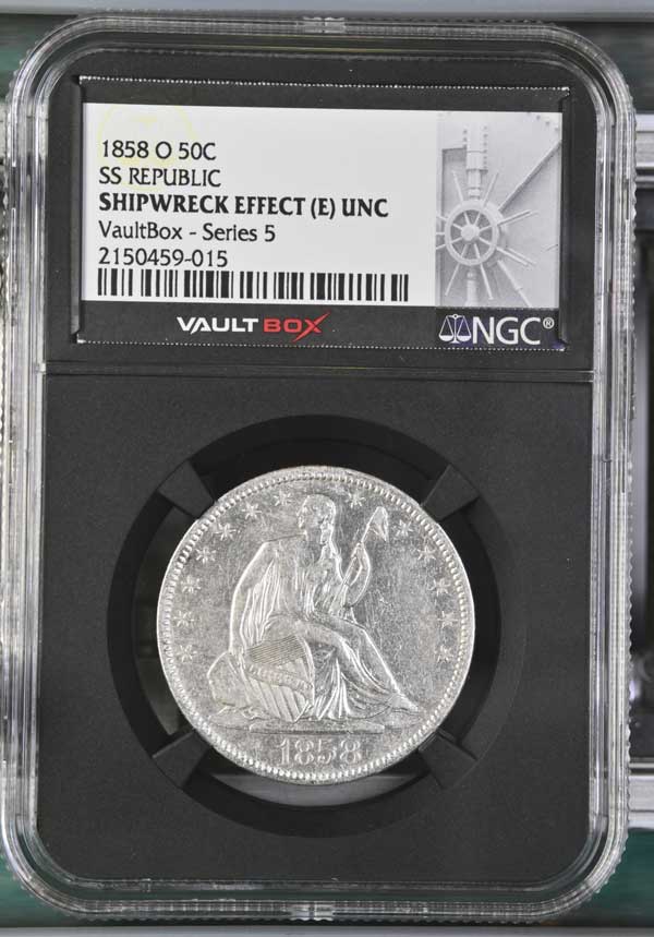 1858-O SS Republic Seated Liberty Half Dollar NGC Shipwreck Effect (E) - Series 5