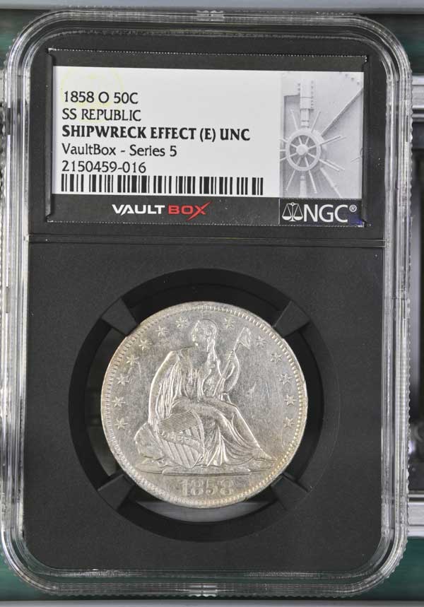 1858-O SS Republic Seated Liberty Half Dollar NGC Shipwreck Effect (E) - Series 5