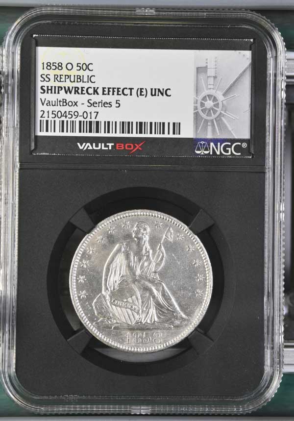 1858-O SS Republic Seated Liberty Half Dollar NGC Shipwreck Effect (E) - Series 5