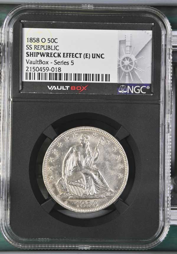 1858-O SS Republic Seated Liberty Half Dollar NGC Shipwreck Effect (E) - Series 5