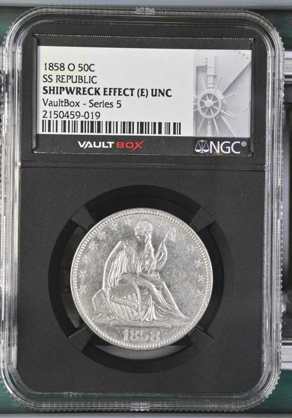 1858-O SS Republic Seated Liberty Half Dollar NGC Shipwreck Effect (E) - Series 5