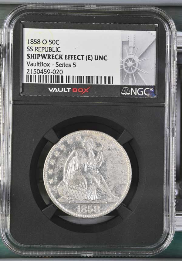 1858-O SS Republic Seated Liberty Half Dollar NGC Shipwreck Effect (E) - Series 5
