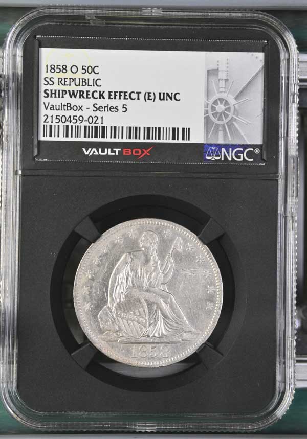 1858-O SS Republic Seated Liberty Half Dollar NGC Shipwreck Effect (E) - Series 5