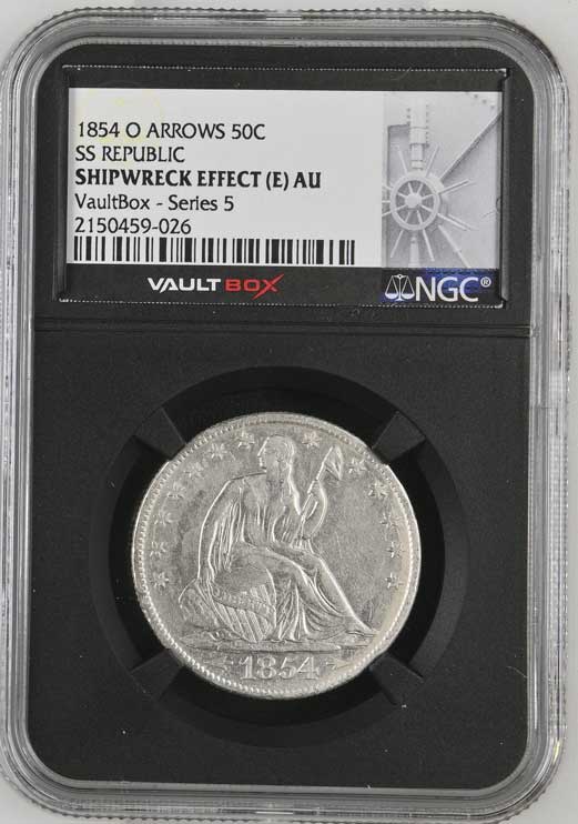 1854-O SS Republic Seated Liberty Half Dollar NGC Shipwreck Effect (E) - Series 5