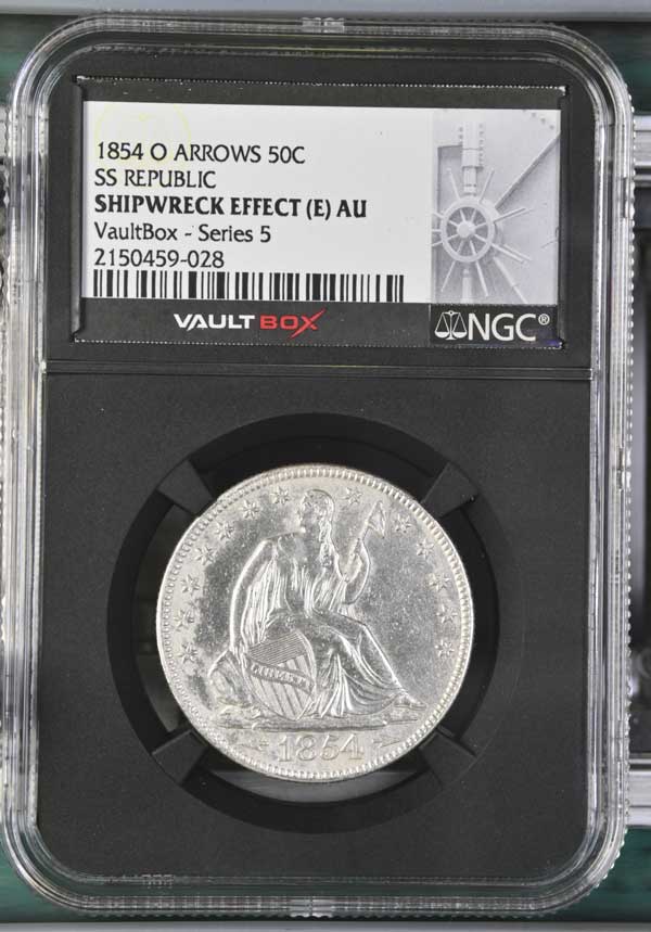 1854-O SS Republic Seated Liberty Half Dollar NGC Shipwreck Effect (E) - Series 5