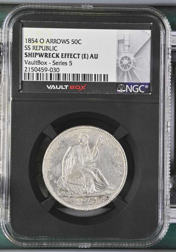 1854-O SS Republic Seated Liberty Half Dollar NGC Shipwreck Effect (E) - Series 5