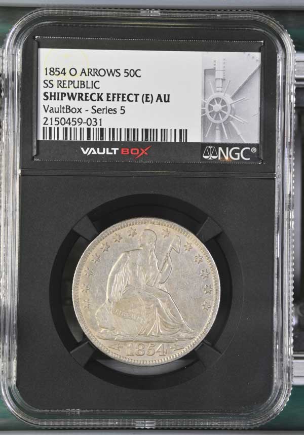 1854-O SS Republic Seated Liberty Half Dollar NGC Shipwreck Effect (E) - Series 5