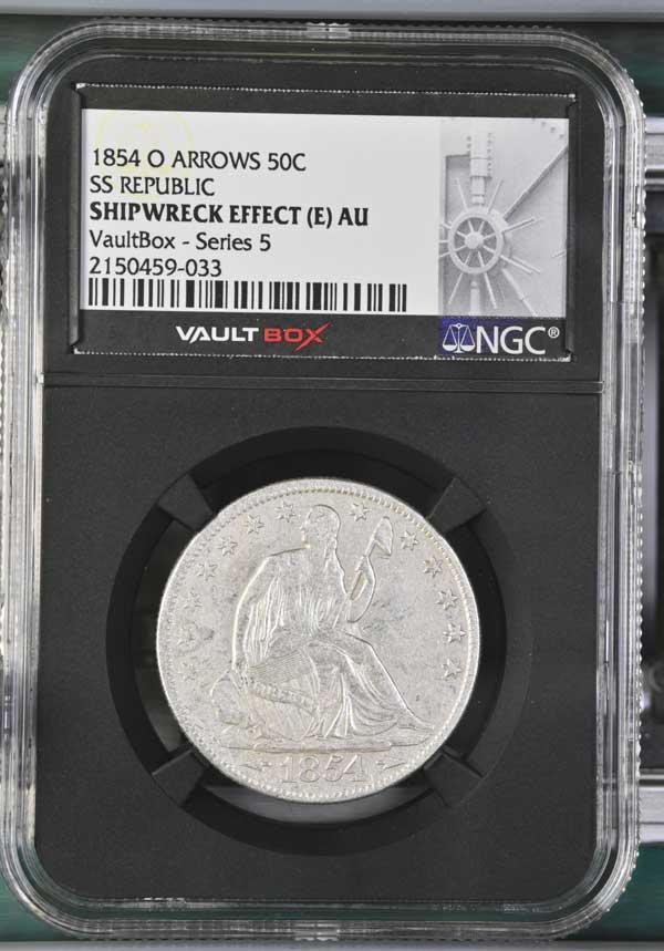 1854-O SS Republic Seated Liberty Half Dollar NGC Shipwreck Effect (E) - Series 5
