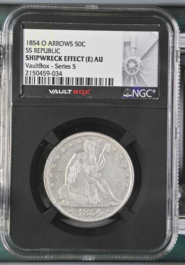 1854-O SS Republic Seated Liberty Half Dollar NGC Shipwreck Effect (E) - Series 5