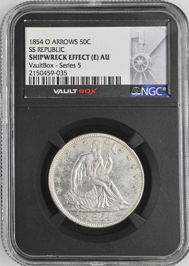 1854-O SS Republic Seated Liberty Half Dollar NGC Shipwreck Effect (E) - Series 5