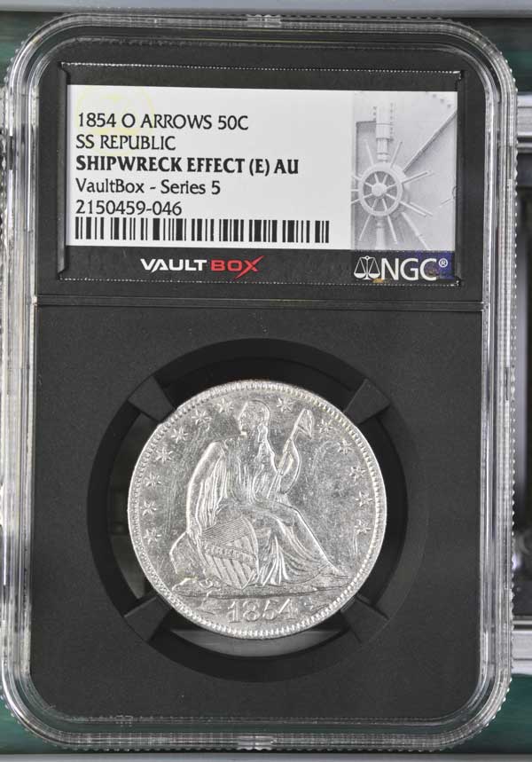 1854-O SS Republic Seated Liberty Half Dollar NGC Shipwreck Effect (E) - Series 5